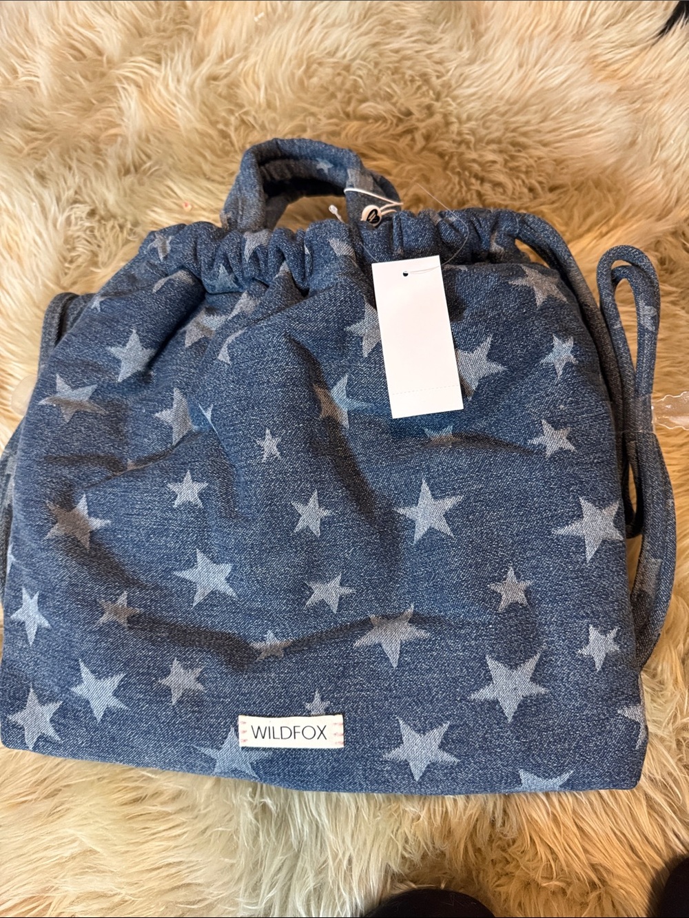 Wildfox Blue Star Drawstring Tote